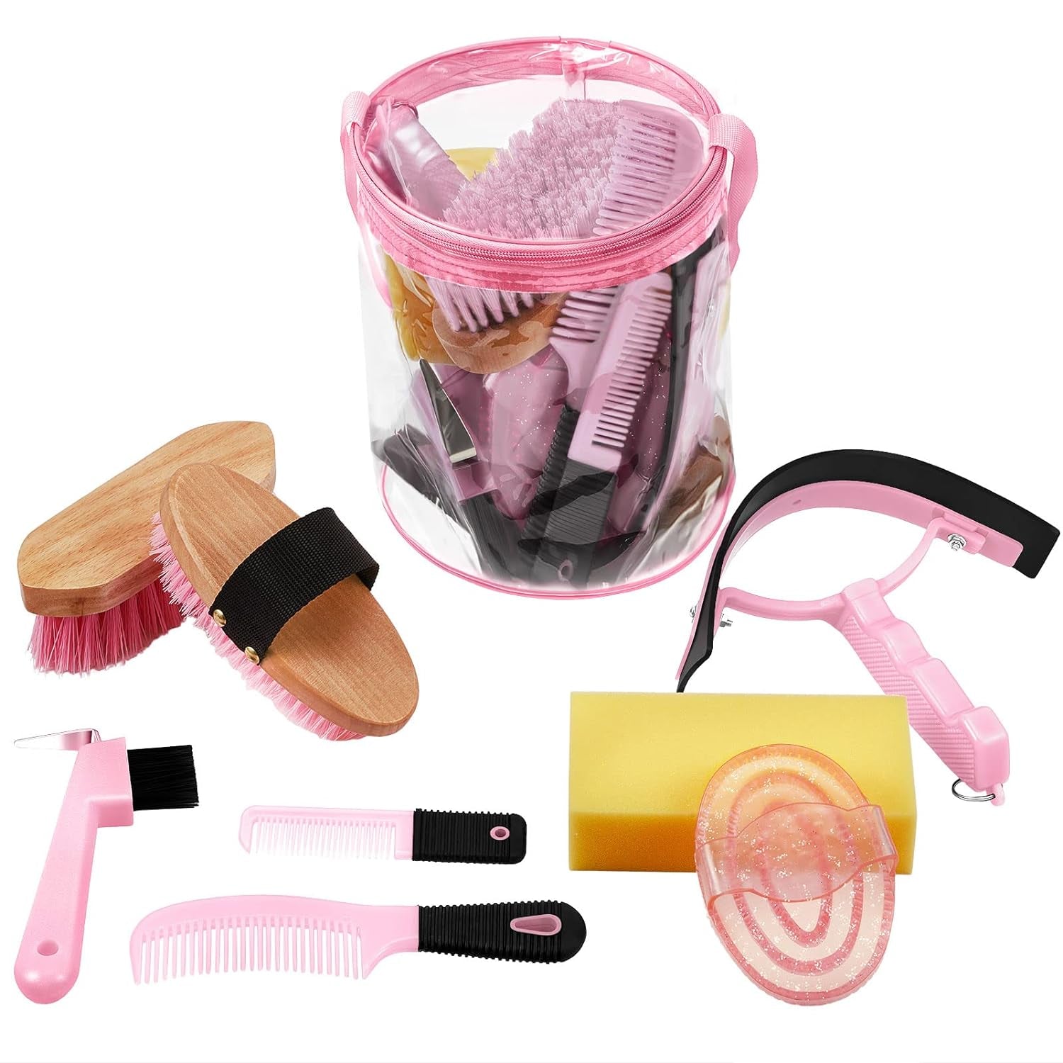 Grooming Kit with Tote Bag 9 Pieces Pink