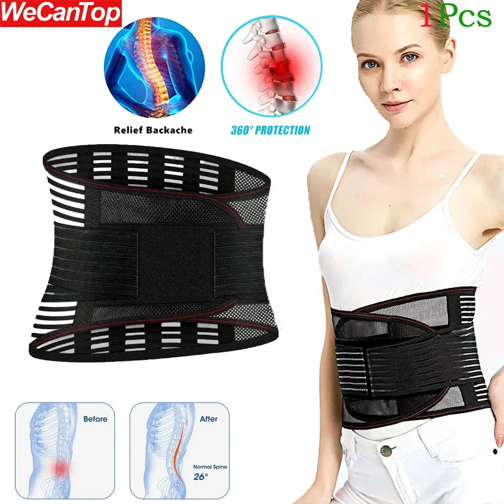 Waist Support Belt for Men, Women & Lumbar Pad - Ergonomic Design