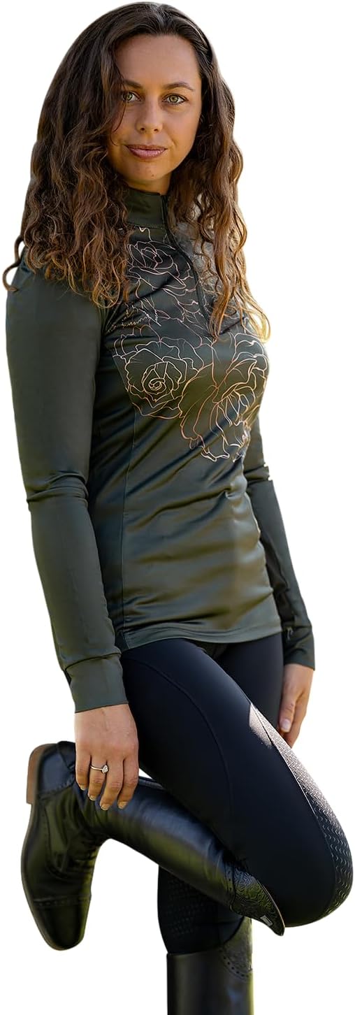Riding Shirt, Small, Sun-Stopper, Zip, Long Sleeves