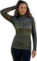 Riding Shirt, Small, Sun-Stopper, Zip, Long Sleeves
