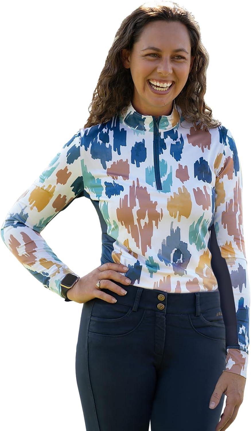 Riding Shirt, Small, Sun-Stopper, Zip, Long Sleeves