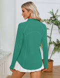 Women Long Sleeve Shirts Sun Protection 1/4 Zip Summer Quick Dry Hiking Shirts Quarter Zip Pullover for Women