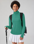 Women Long Sleeve Shirts Sun Protection 1/4 Zip Summer Quick Dry Hiking Shirts Quarter Zip Pullover for Women