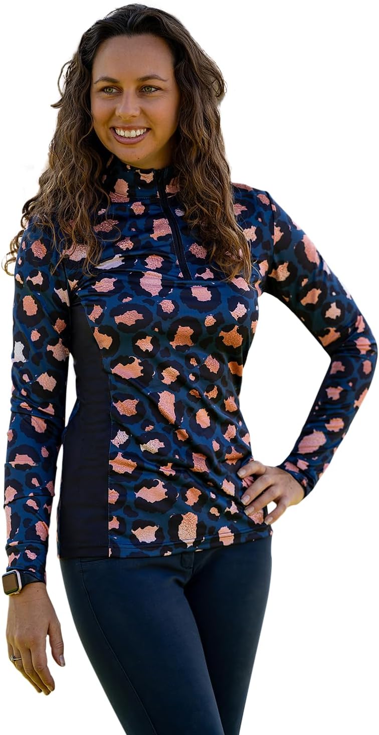 Riding Shirt, Large, Sun-Stopper, Zip, Long Sleeves