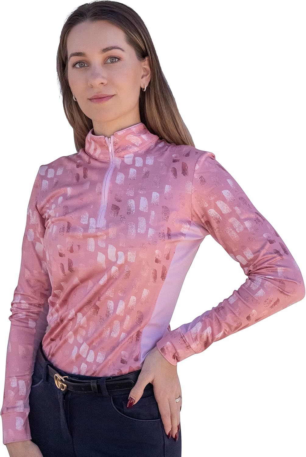 Riding Shirt, Medium, Sun-stopper, zip, Long Sleeves
