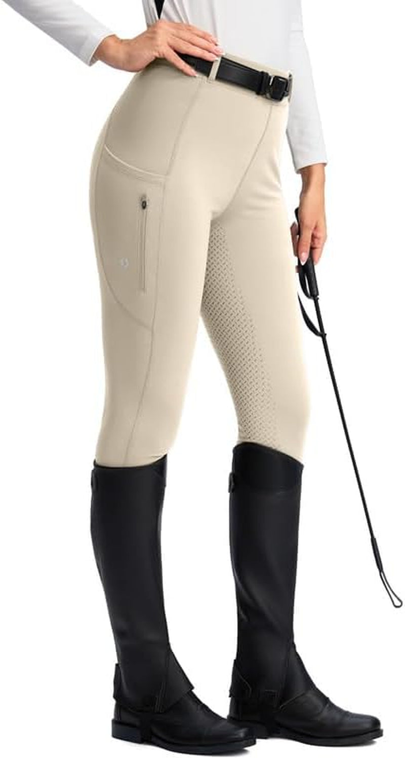 SANTINY - Breeches Women, Zipped Pockets, Silicone Full-Seat