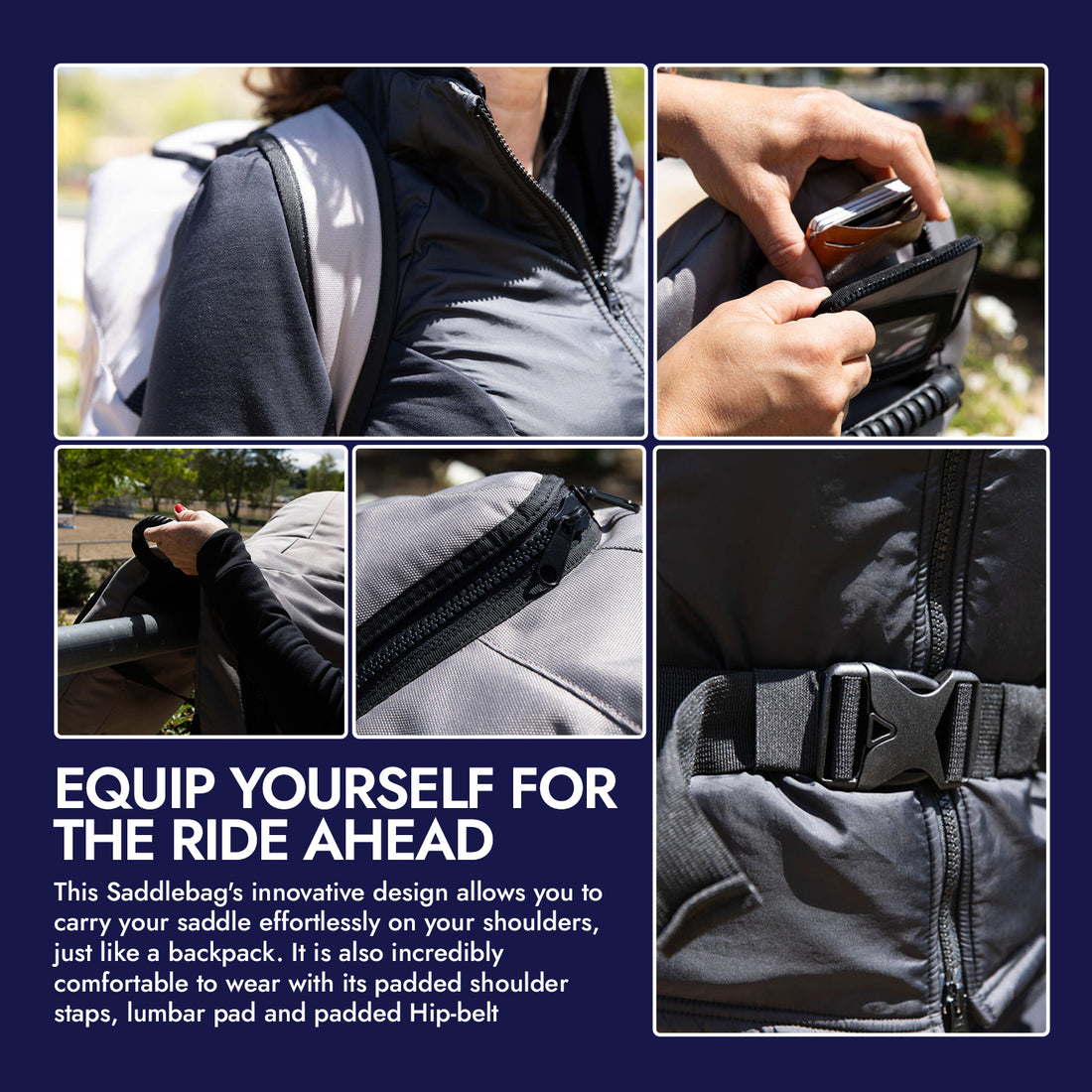 GRAND GALLOP® Saddle Carrier Backpack, Hands-Free & High Protection
