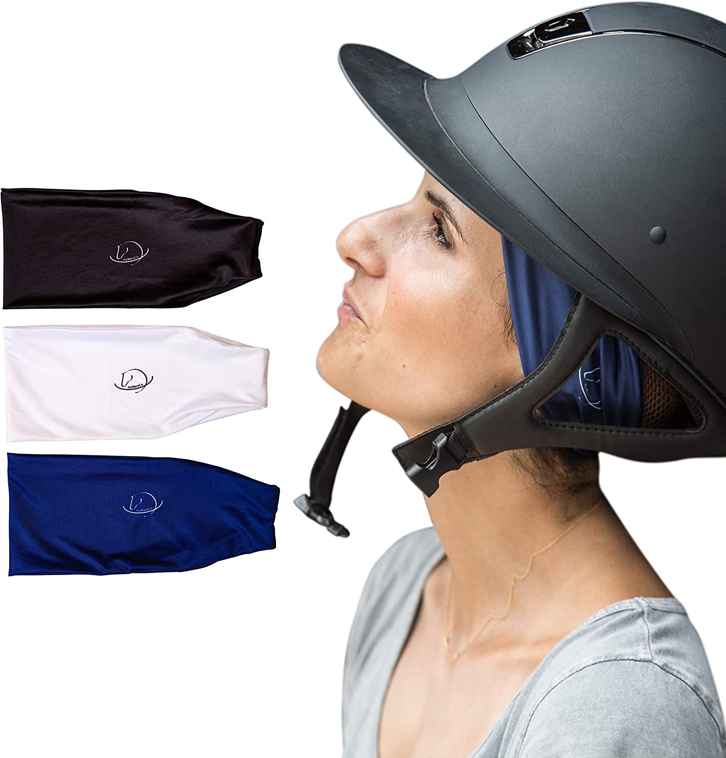 Equestrian Headbands for Women, under Riding Helmet Bands, Sportswear Wide Hair Wrap Suitable for Use with Bike Helmets, Yoga & Hiking