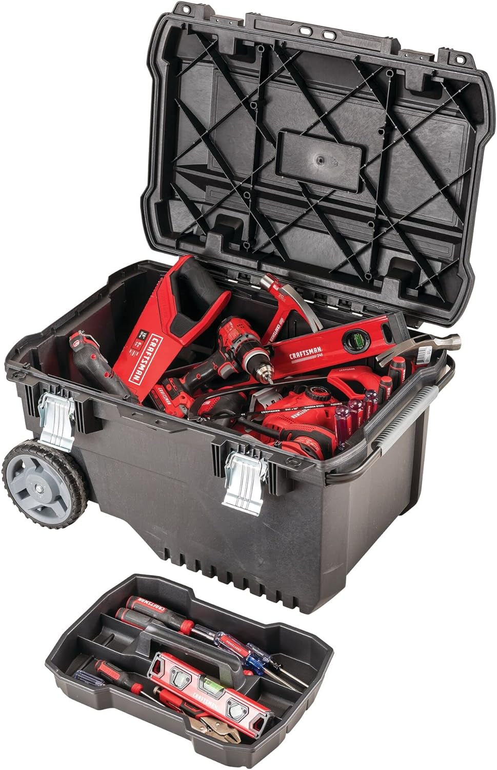 CRAFTSMAN 29-In. Rolling Tool Box with Wheels, Black, Plastic, Lockable (CMST24800)