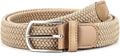 Braided Stretch Belt, Beige, Black, or White