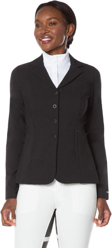 Show Coat, Women Stretch Competitor, Black, 4-Snap, by Kerrits